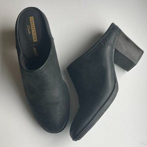 Clark's Black Leather Mules, Women's 9.5